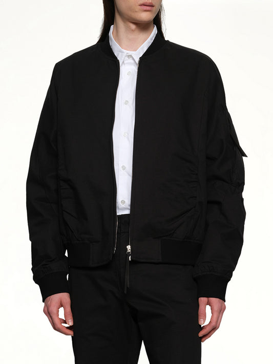 Shirring Bomber in Black