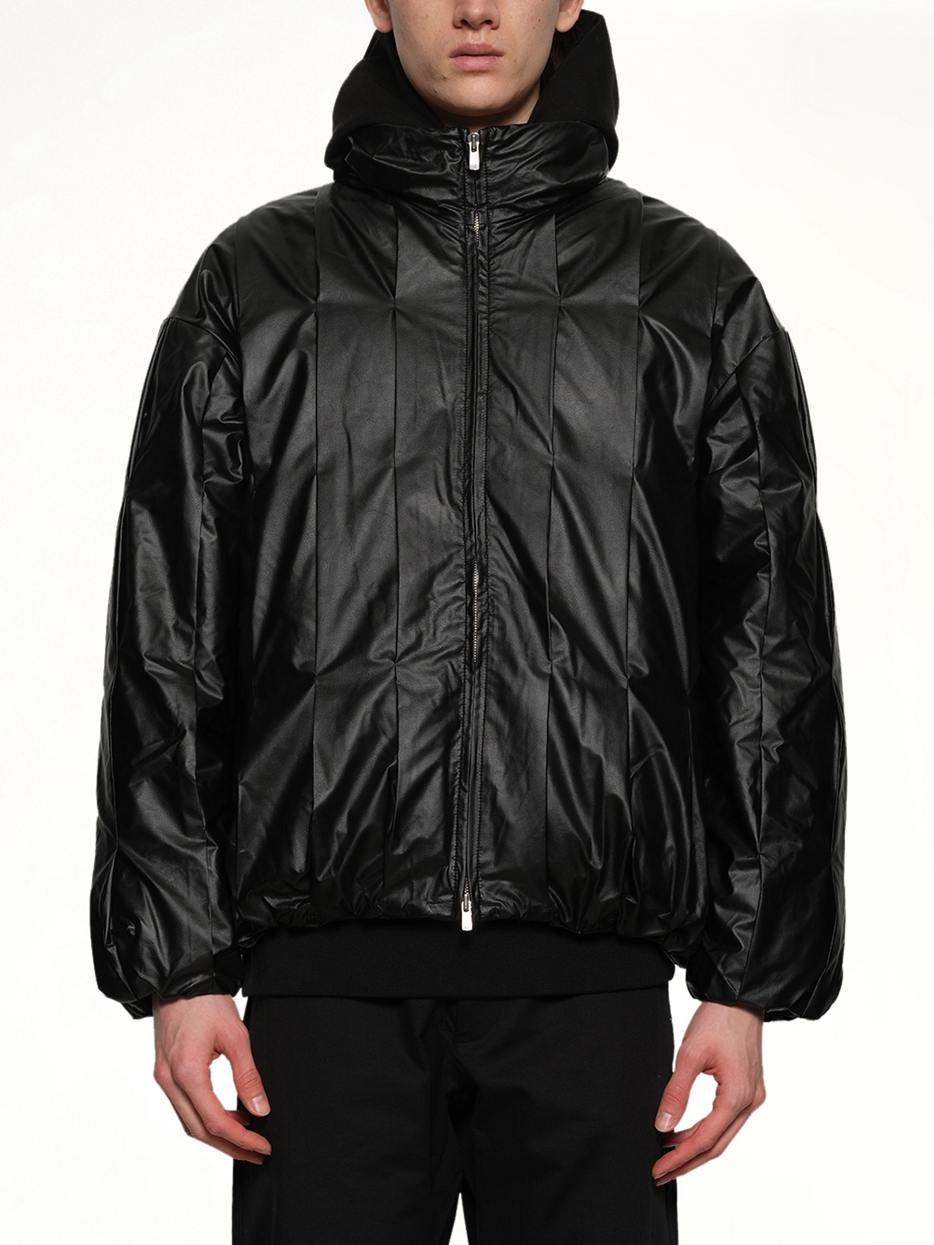 Cocoon Down Jacket in Metallic Black
