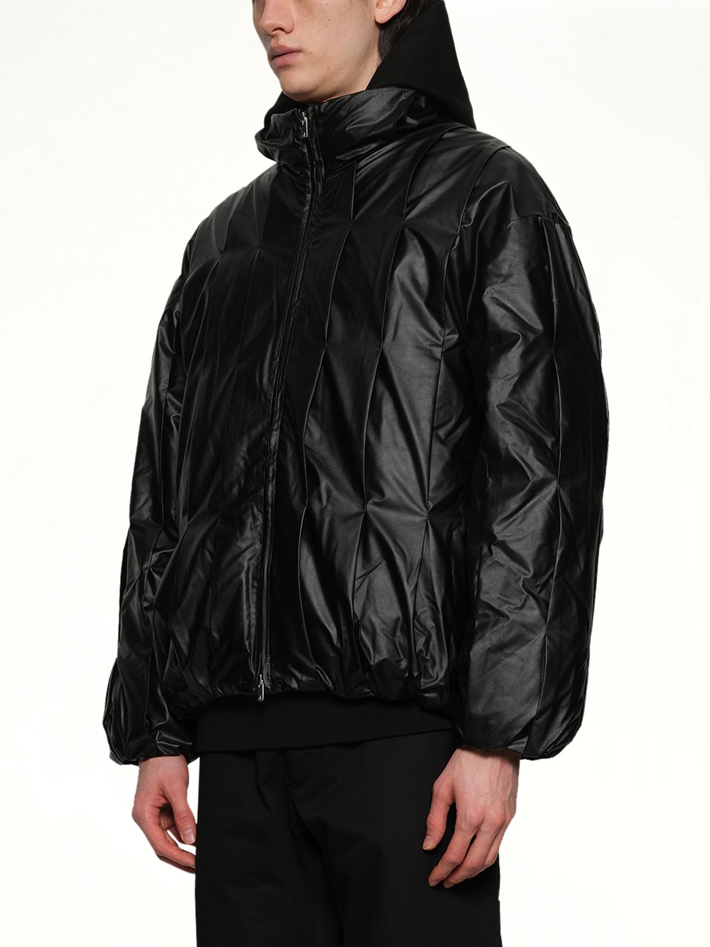 Cocoon Down Jacket in Metallic Black