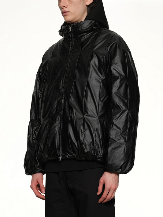Cocoon Down Jacket in Metallic Black