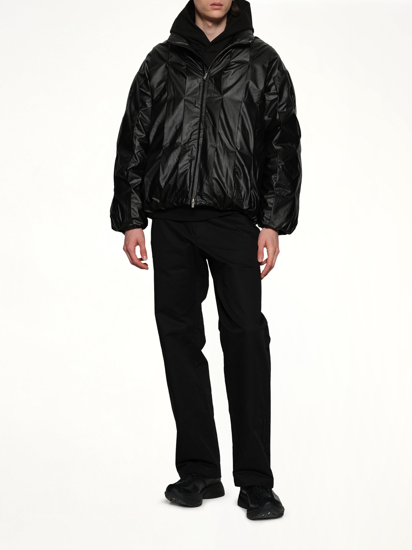 Cocoon Down Jacket in Metallic Black