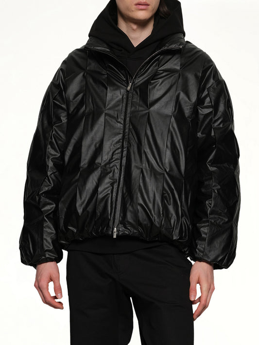 Cocoon Down Jacket in Metallic Black