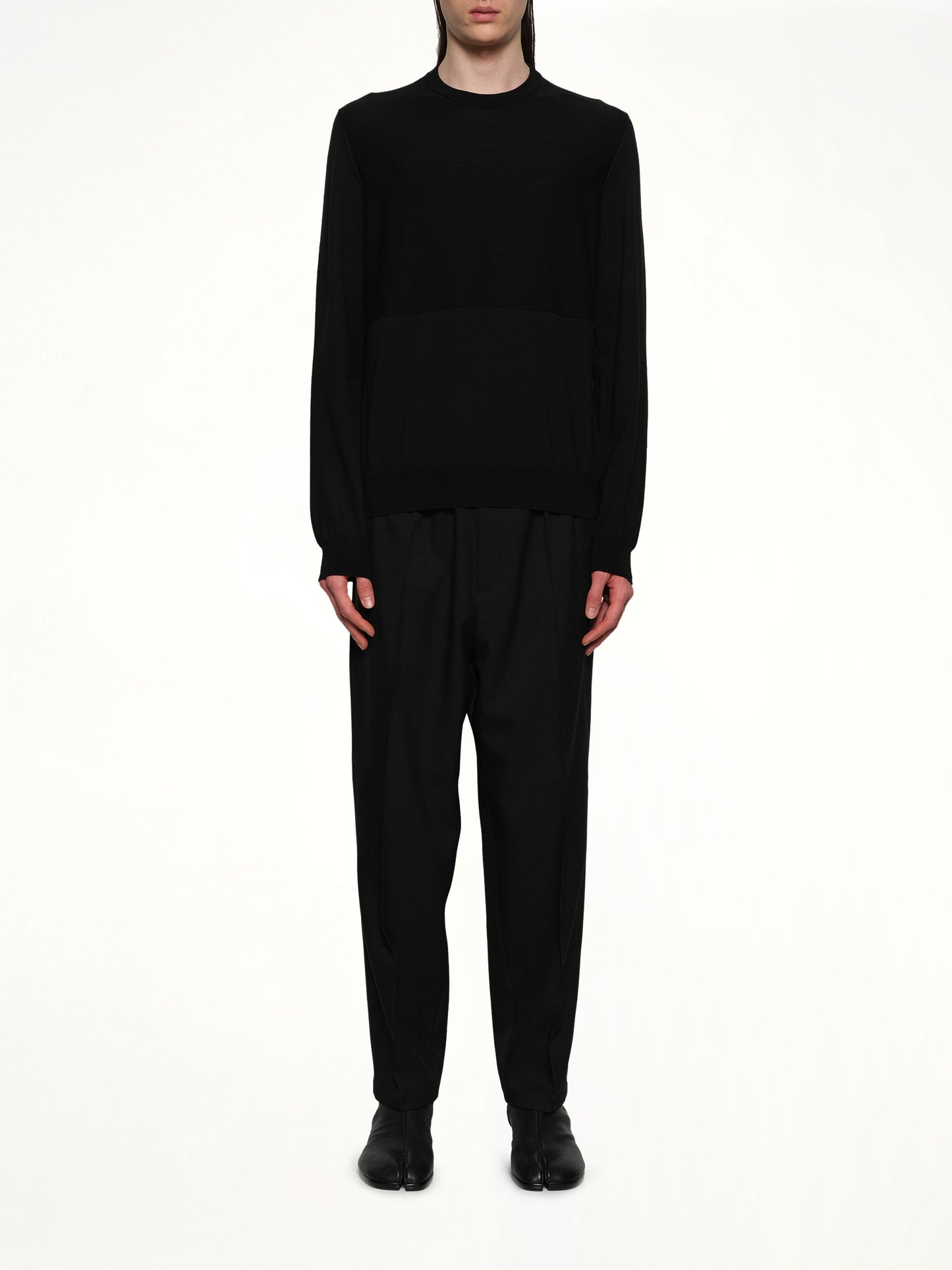 Superfine Merino Wool Sweater in Black