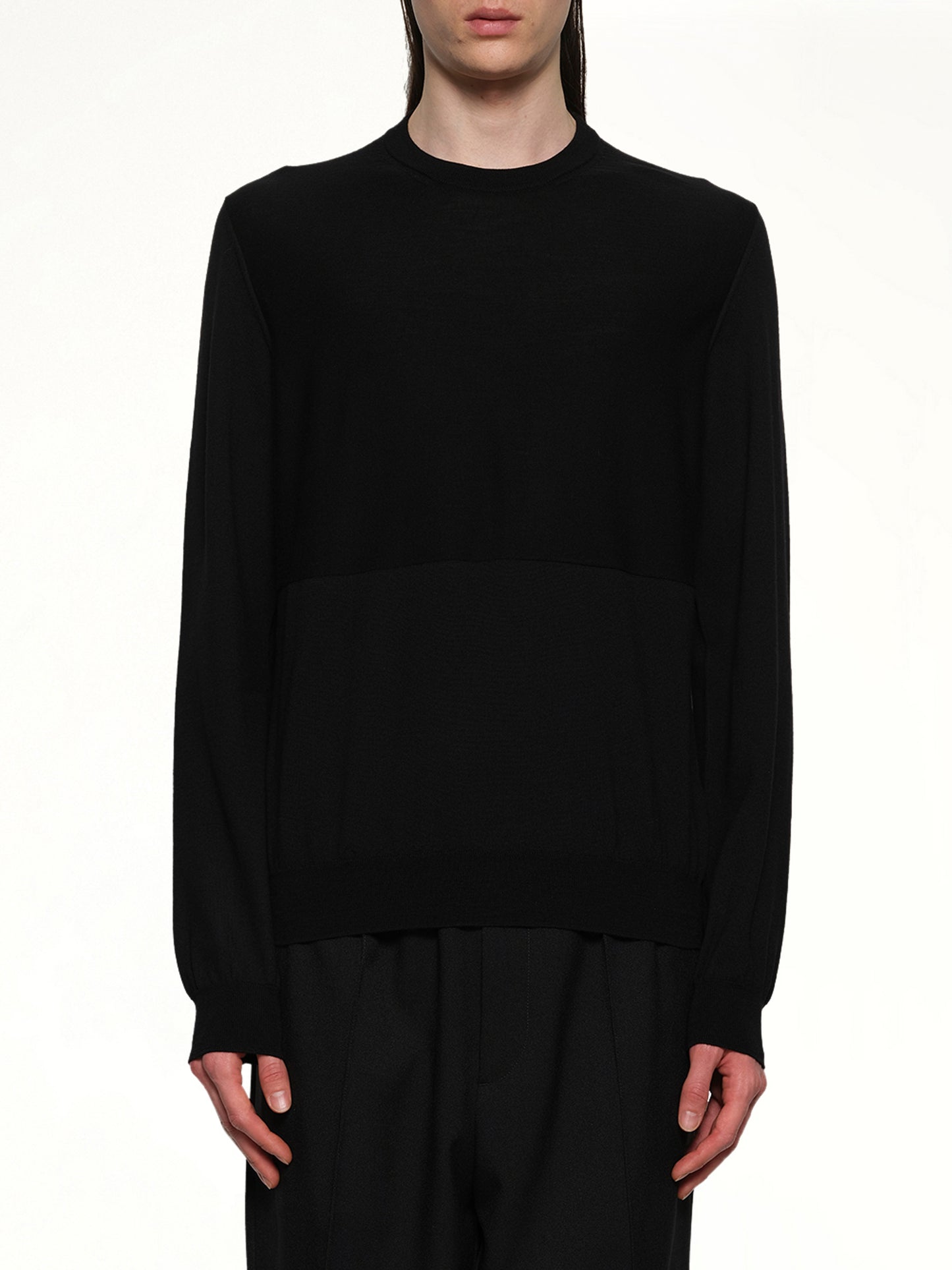 Superfine Merino Wool Sweater in Black