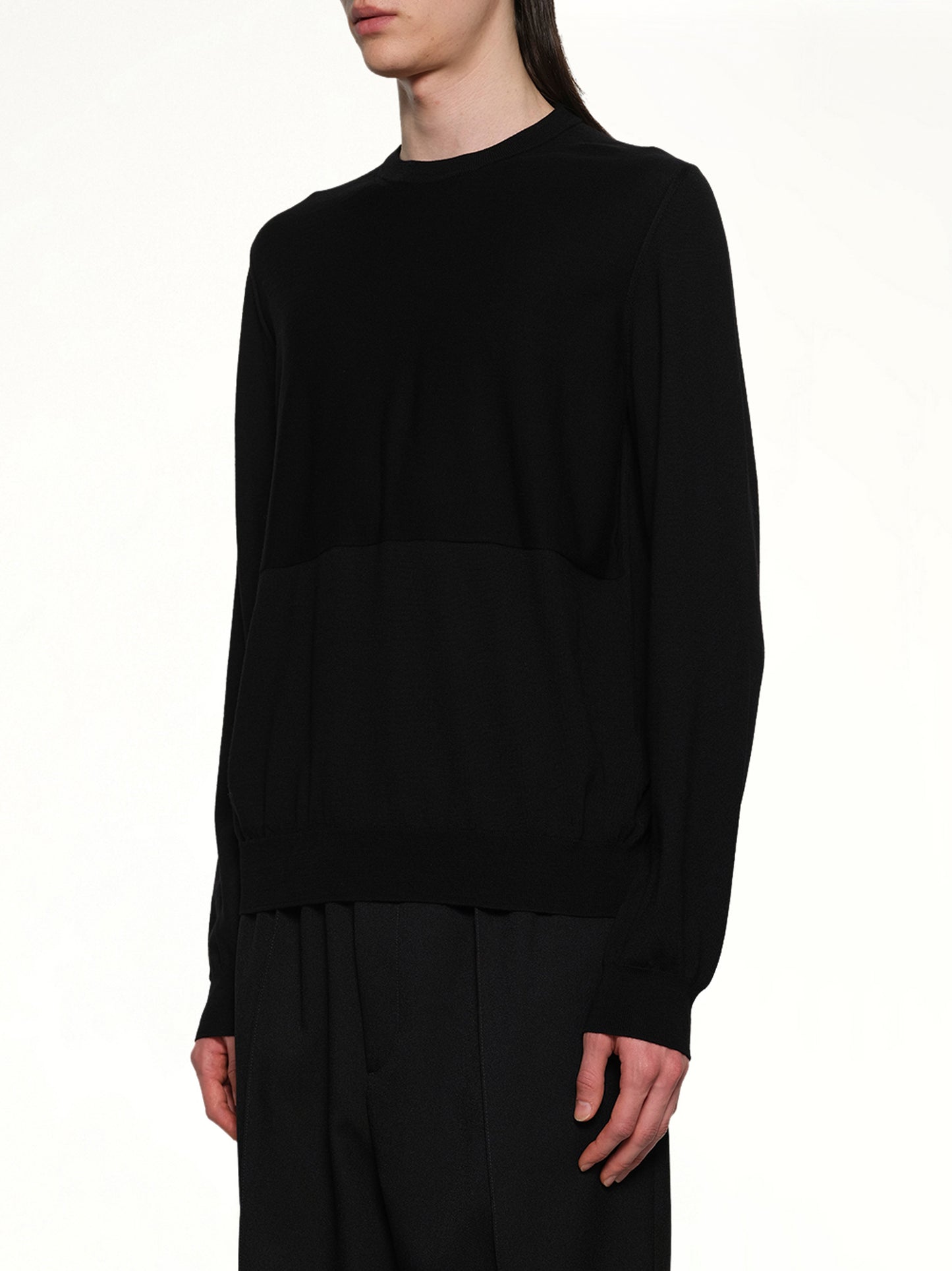 Superfine Merino Wool Sweater in Black