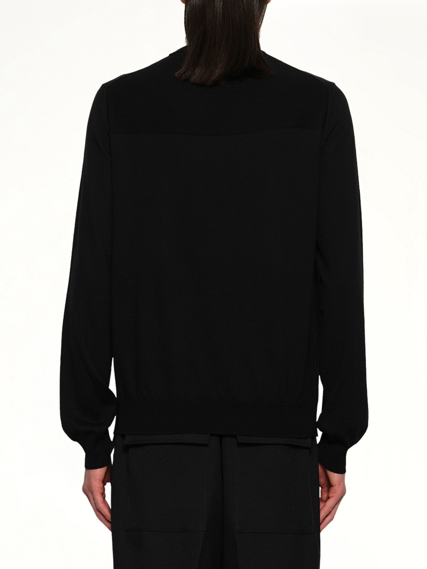 Superfine Merino Wool Sweater in Black