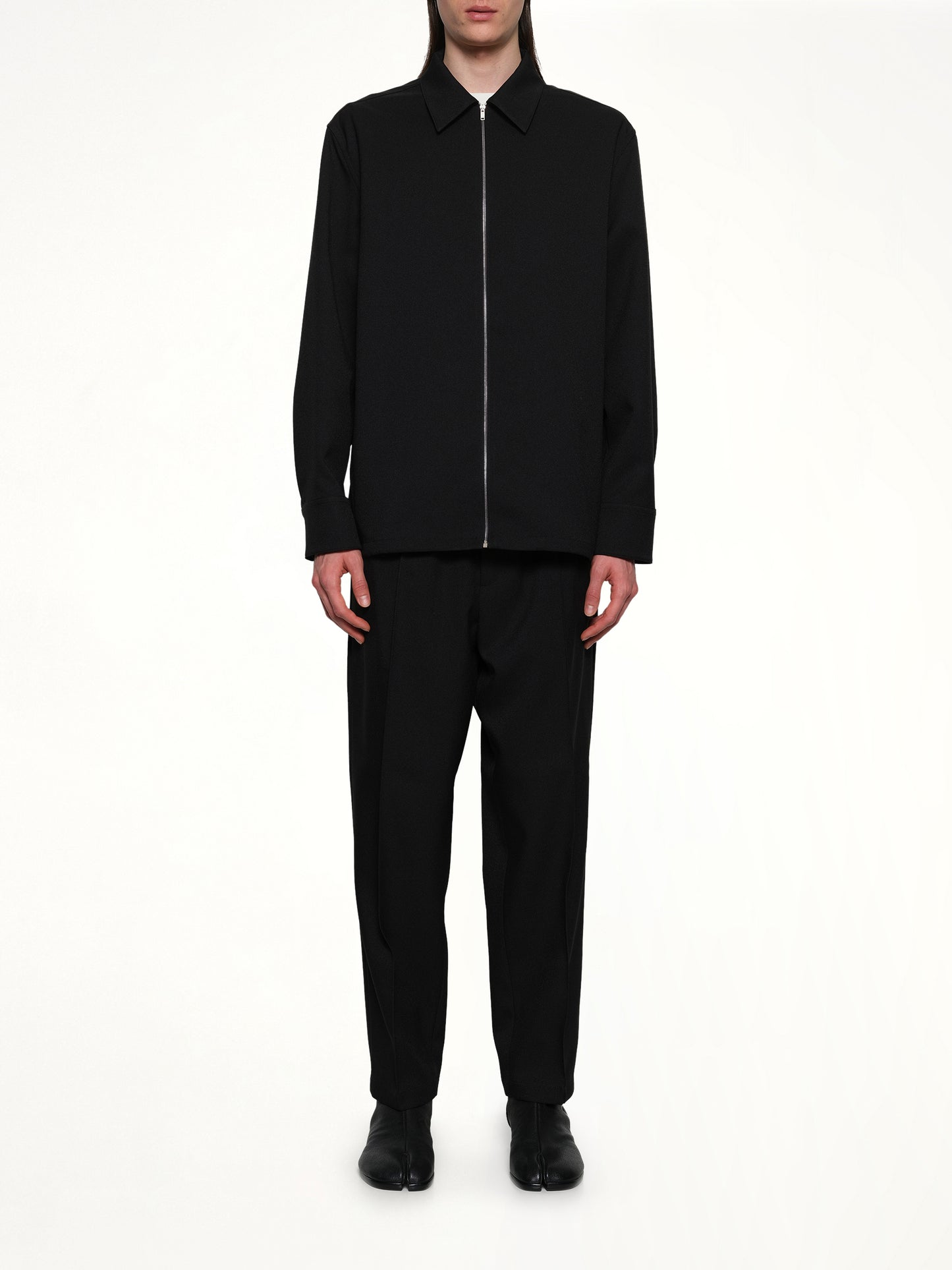 Zip-up Shirt in Black