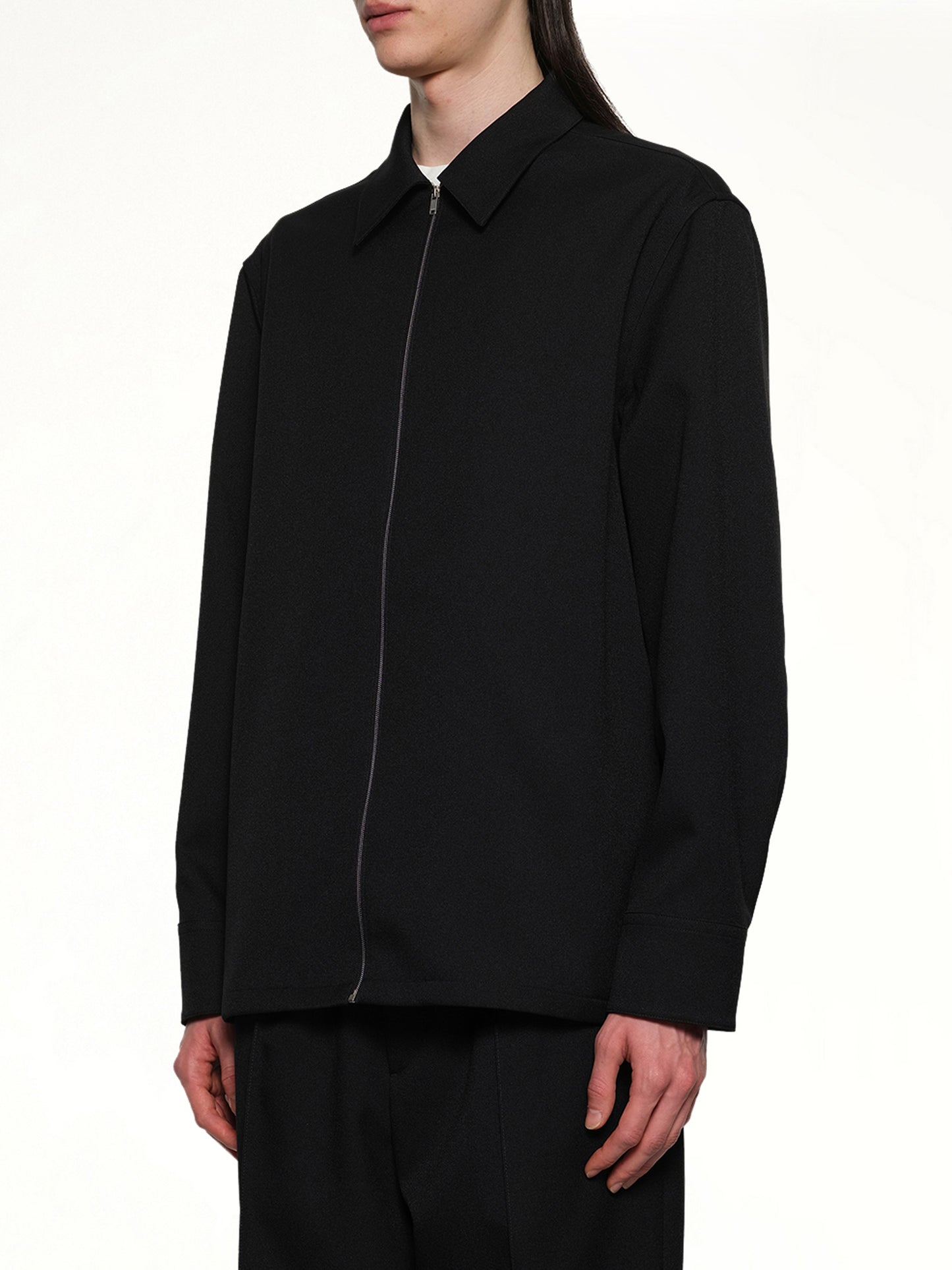 Zip-up Shirt in Black