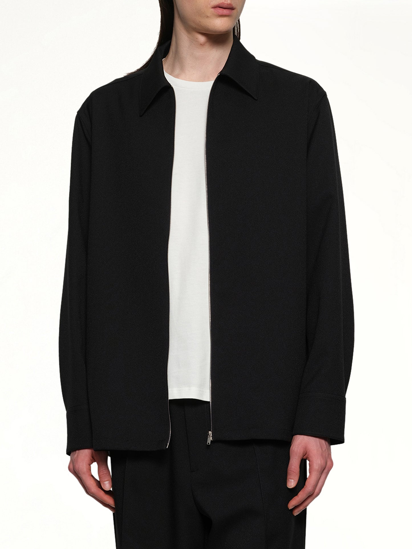 Zip-up Shirt in Black