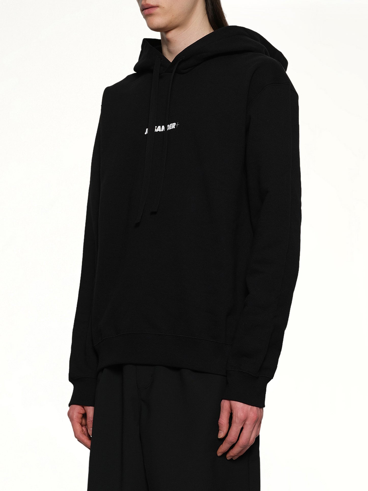 Plus Compact Terry Hoodie in Black