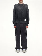 Sun Faded Knit Pullover in Black