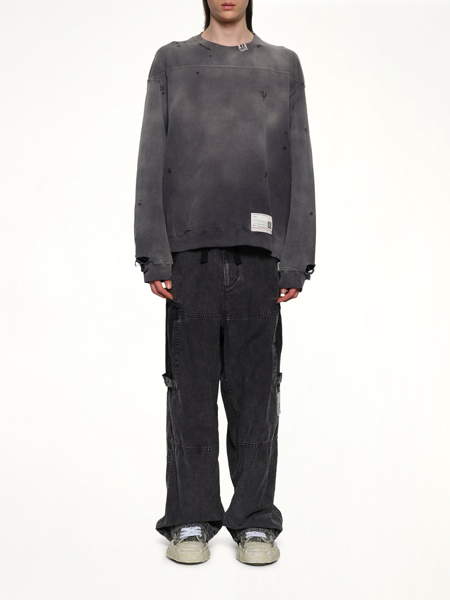 Sun Faded Pullover in Black