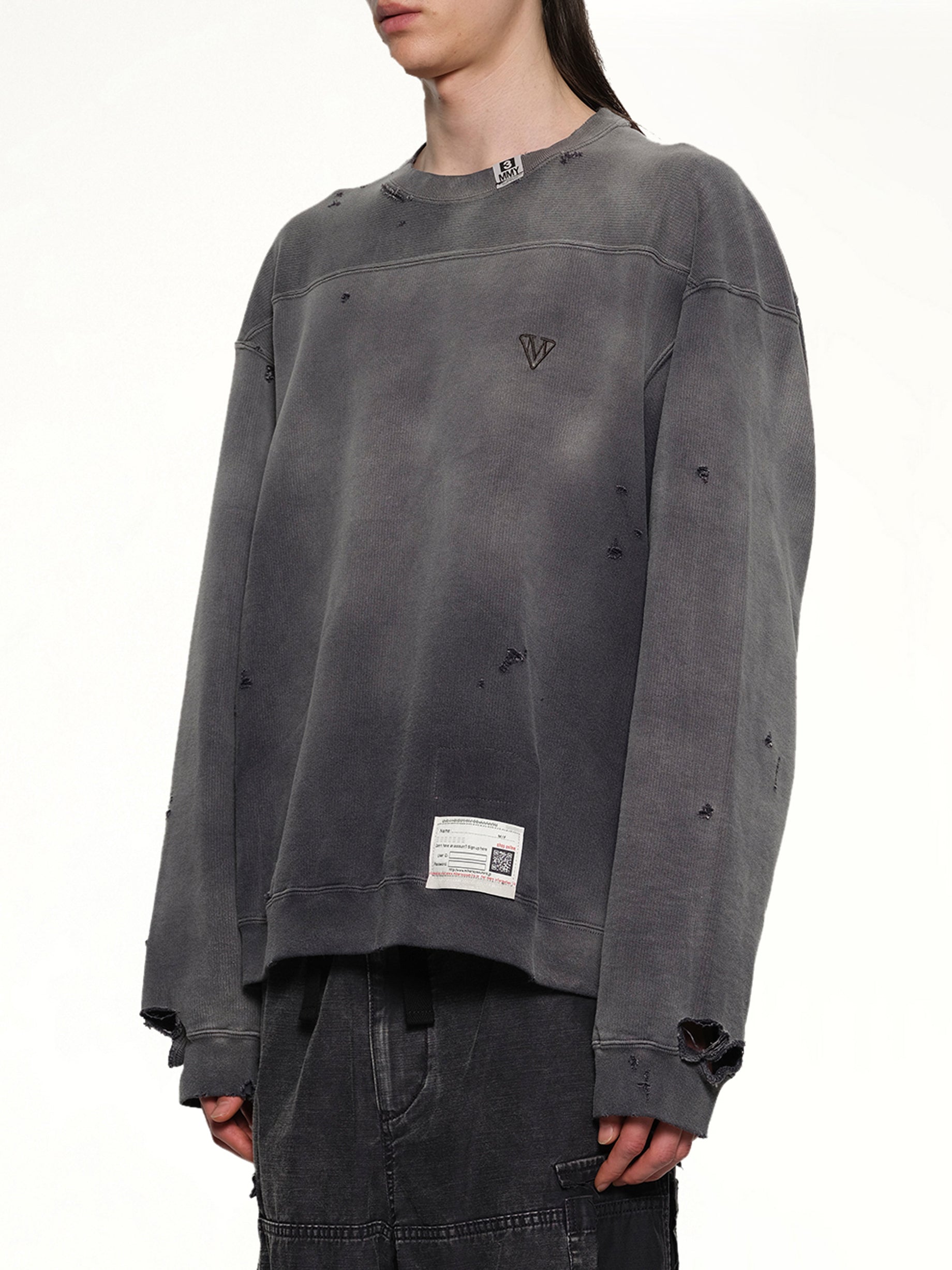 Sun Faded Pullover in Black
