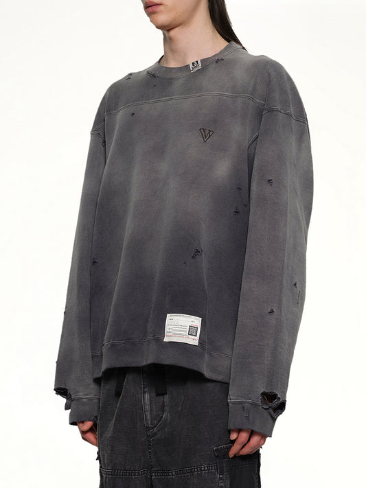 Sun Faded Pullover in Black