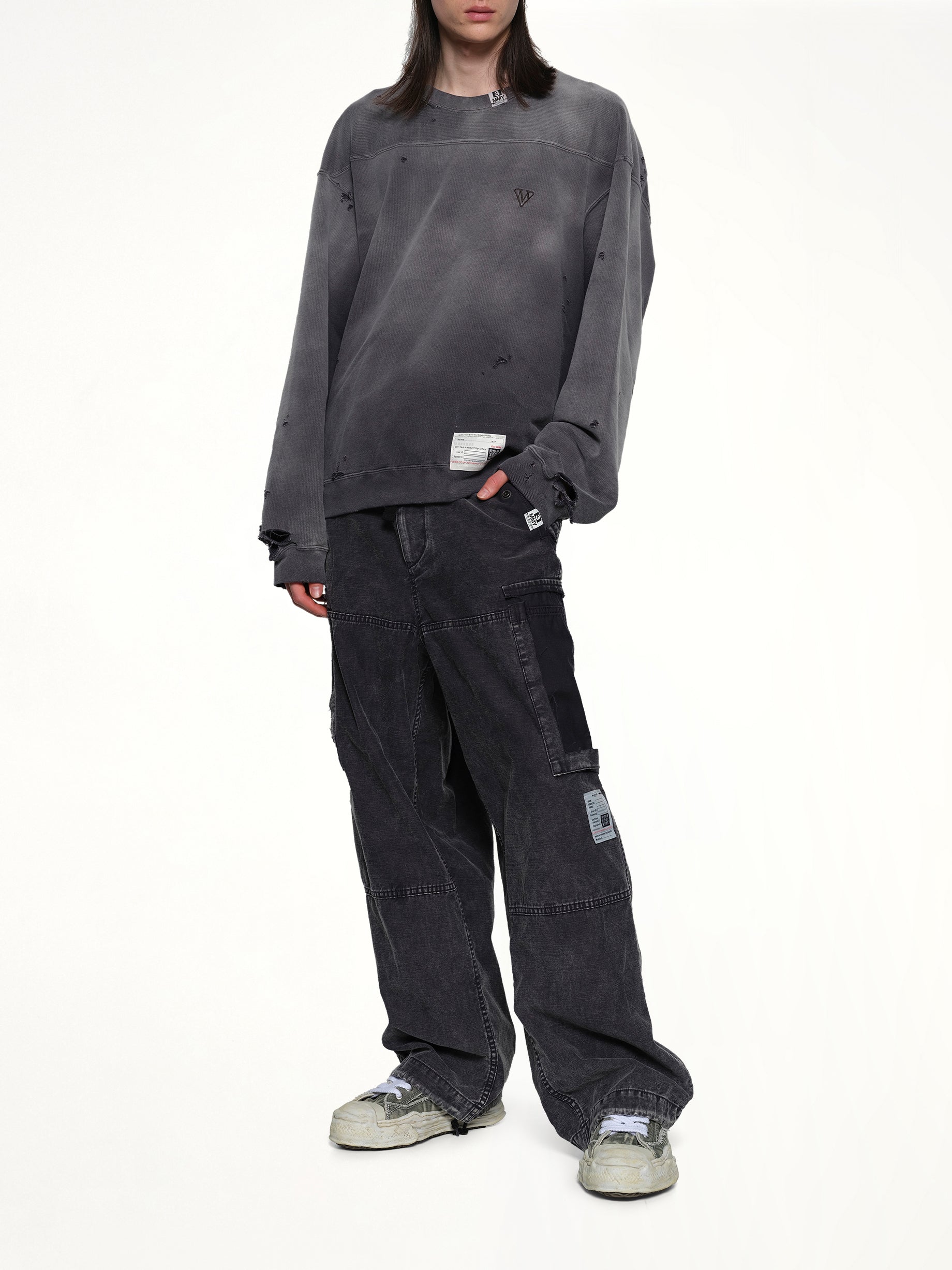 Sun Faded Pullover in Black