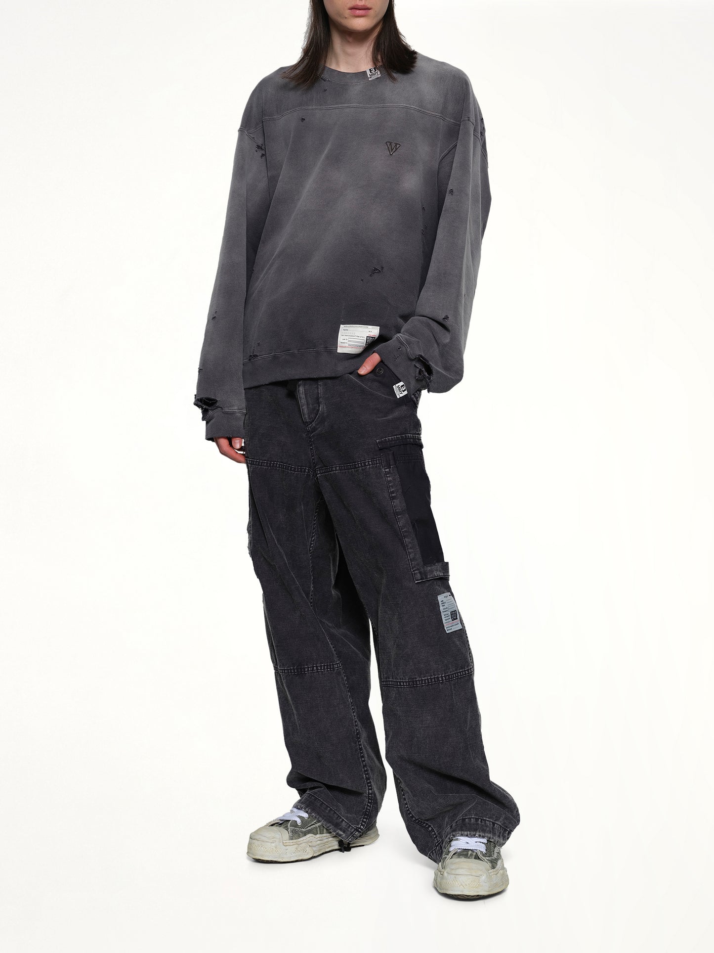 Sun Faded Pullover in Black