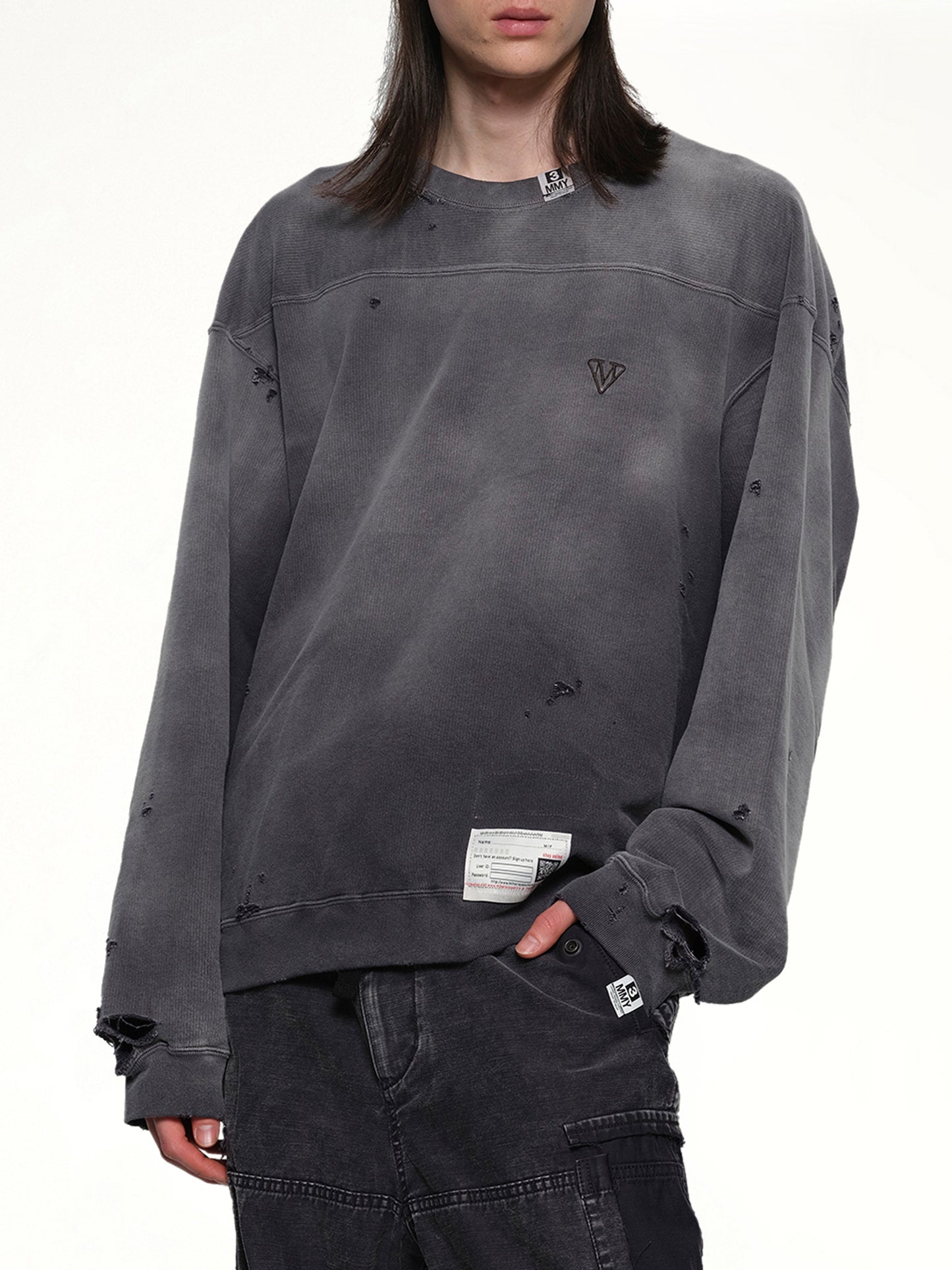 Sun Faded Pullover in Black