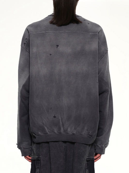 Sun Faded Pullover in Black