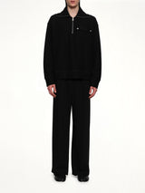 Sweatshirt Polo Collar in Black