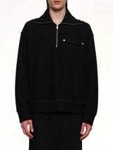 Sweatshirt Polo Collar in Black