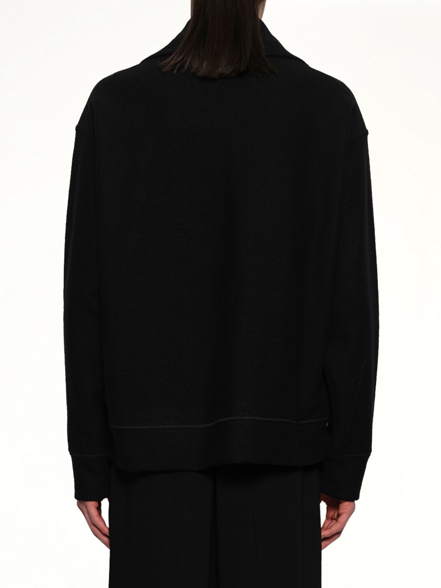 Sweatshirt Polo Collar in Black