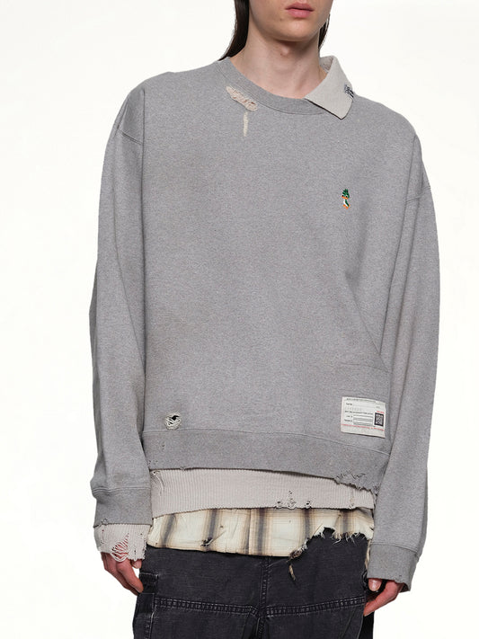 Triple Layered Pullover in Gray