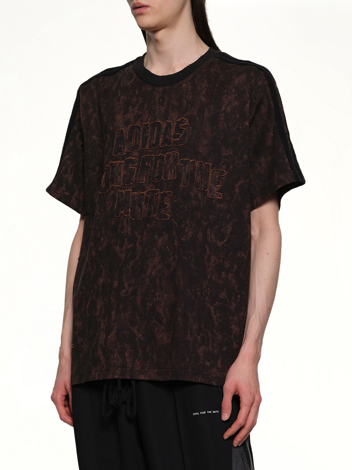 Bleaching Effect T-Shirt in Black/Wild Brown