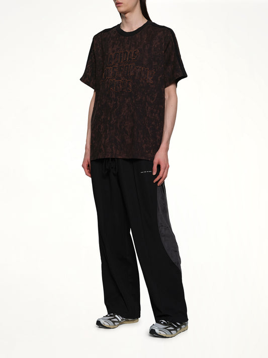 Bleaching Effect T-Shirt in Black/Wild Brown