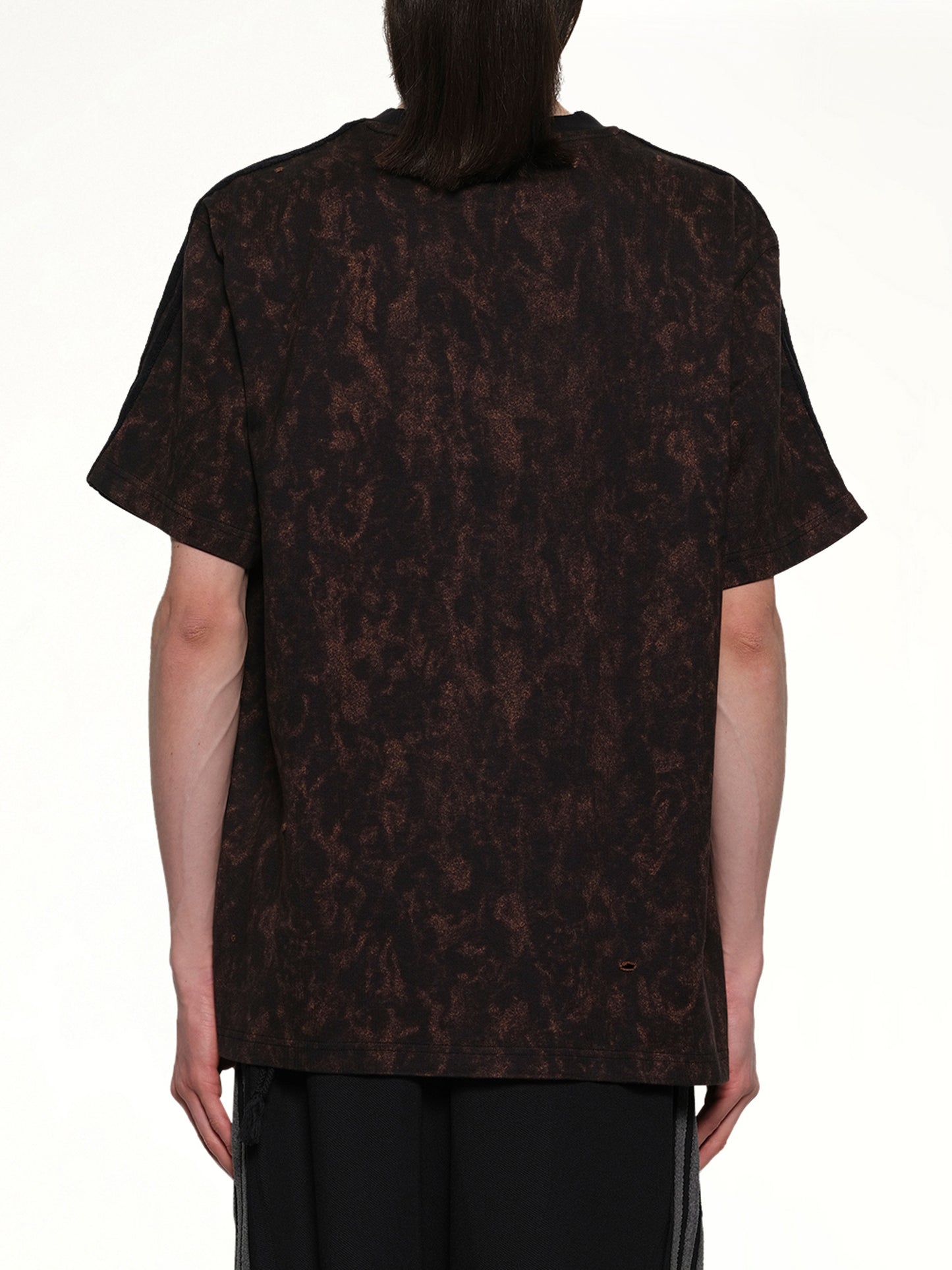 Bleaching Effect T-Shirt in Black/Wild Brown