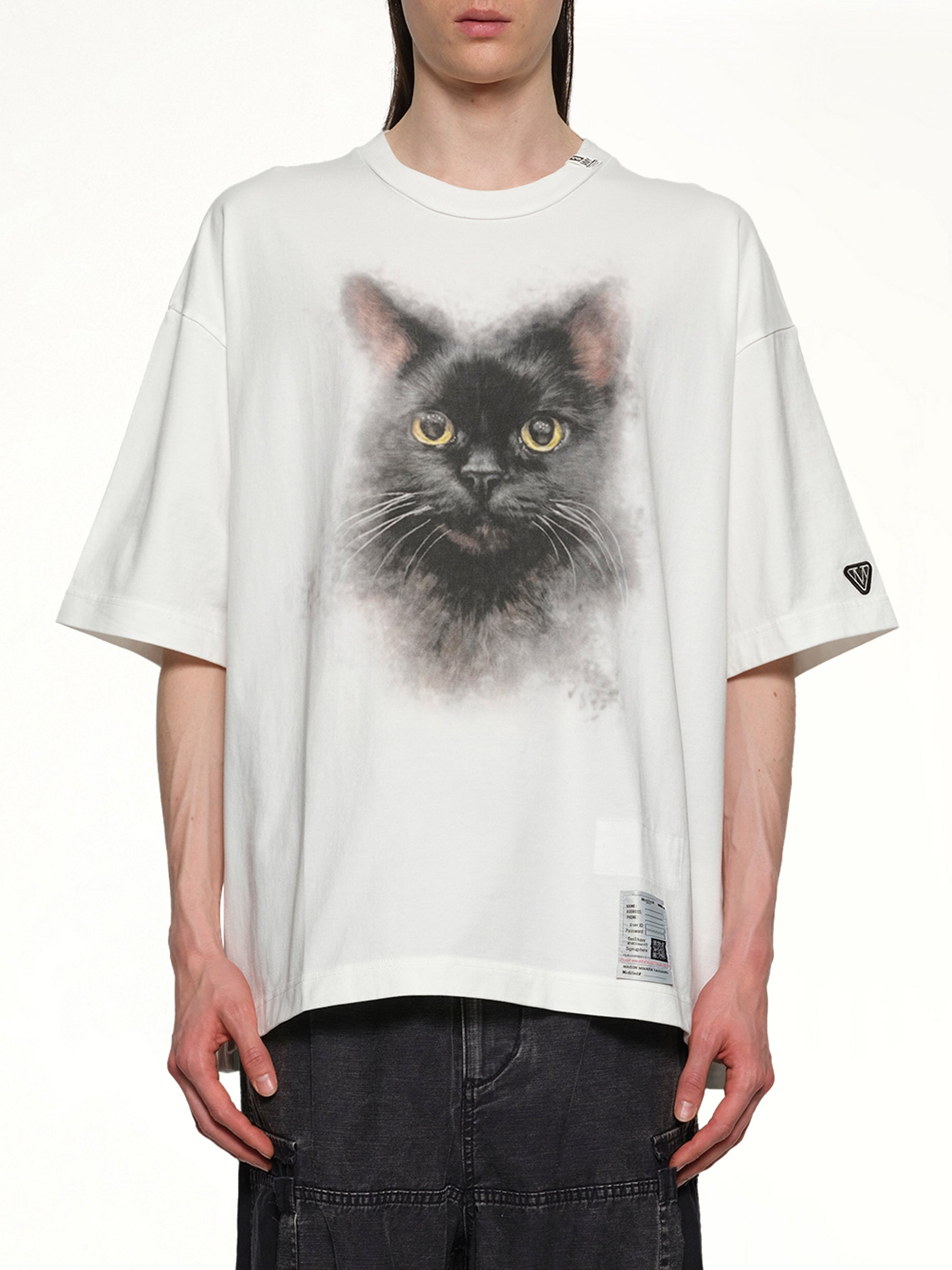 Cat Printed T-Shirt in White