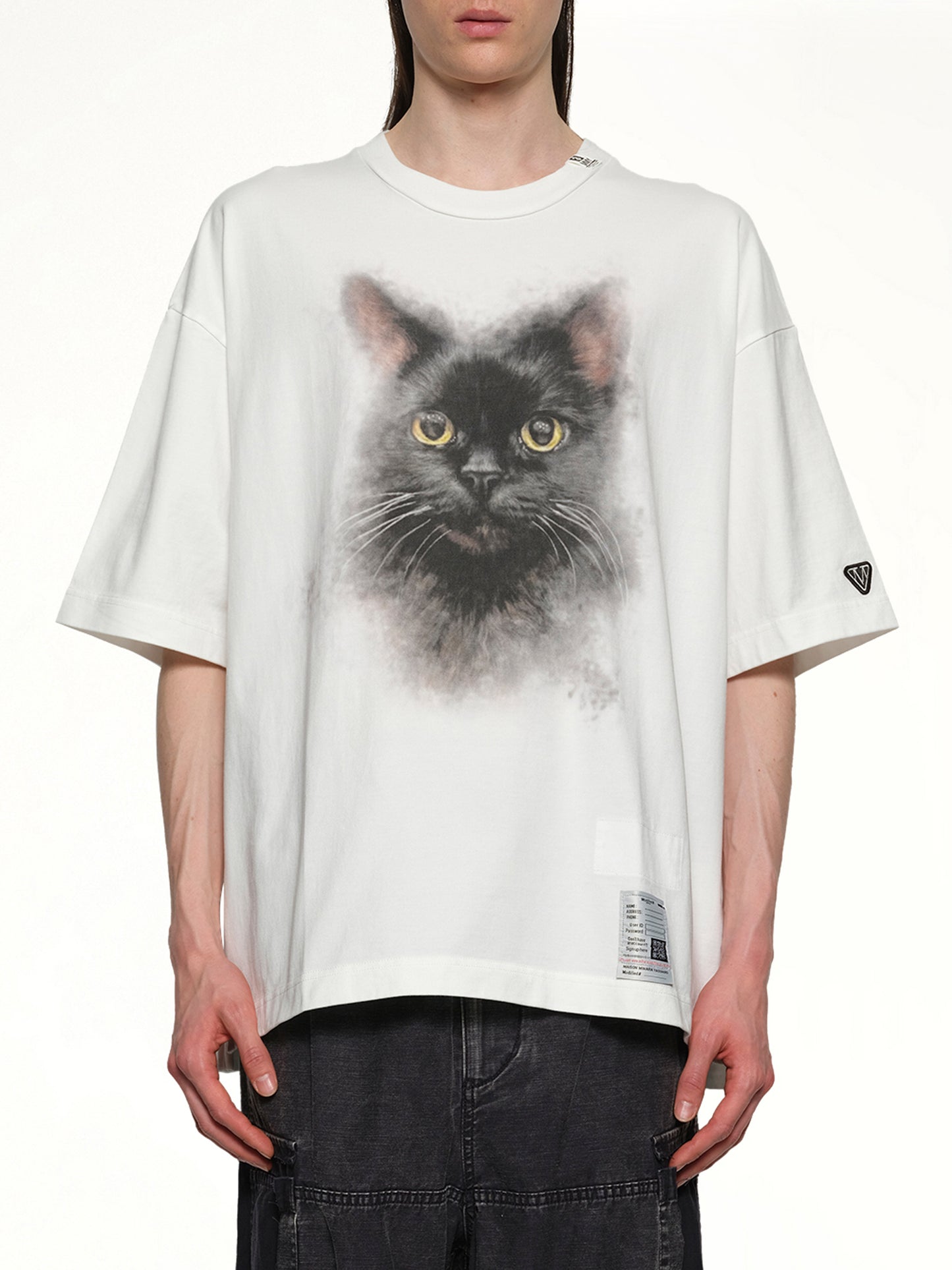 Cat Printed T-Shirt in White