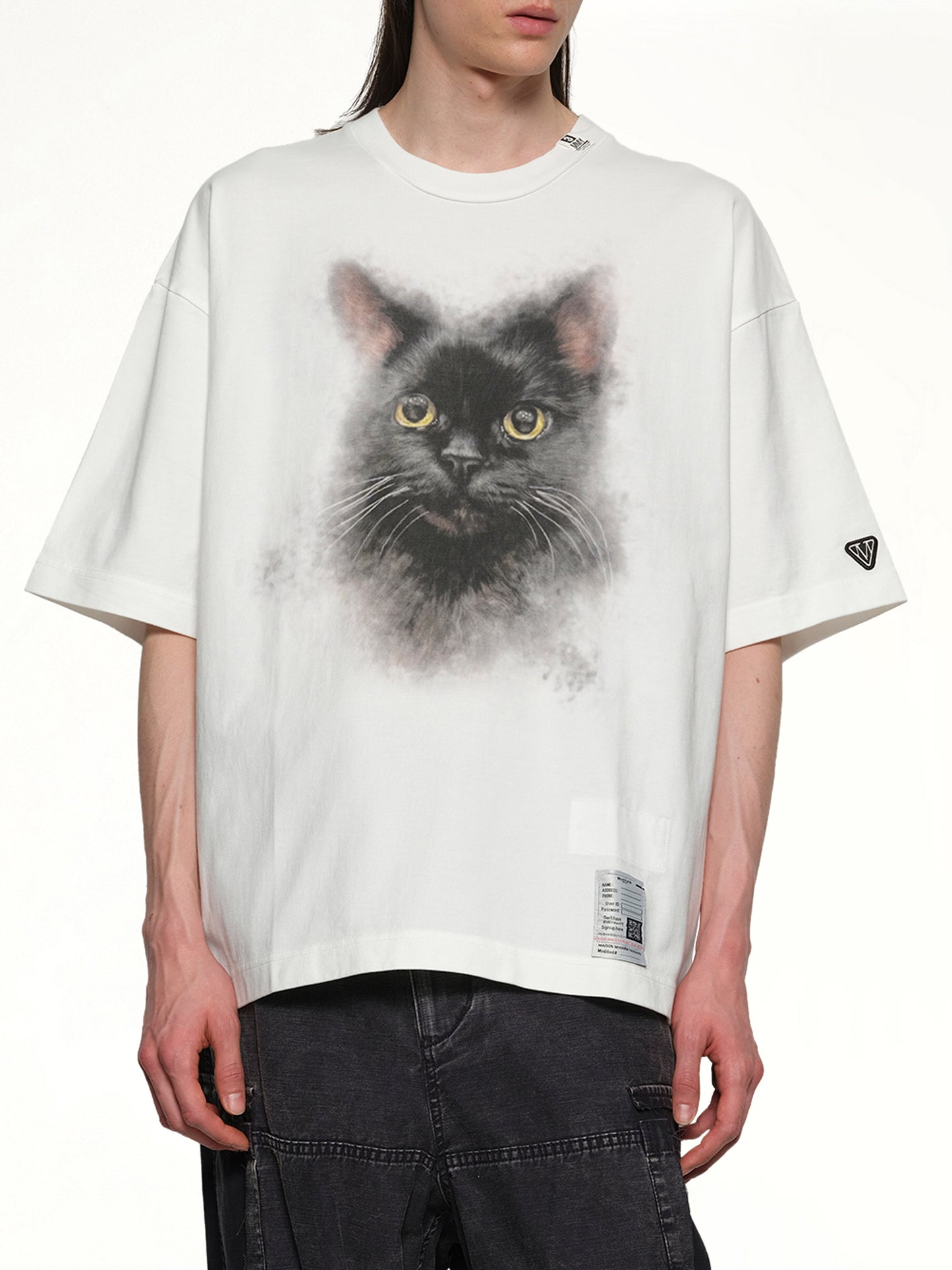 Cat Printed T-Shirt in White