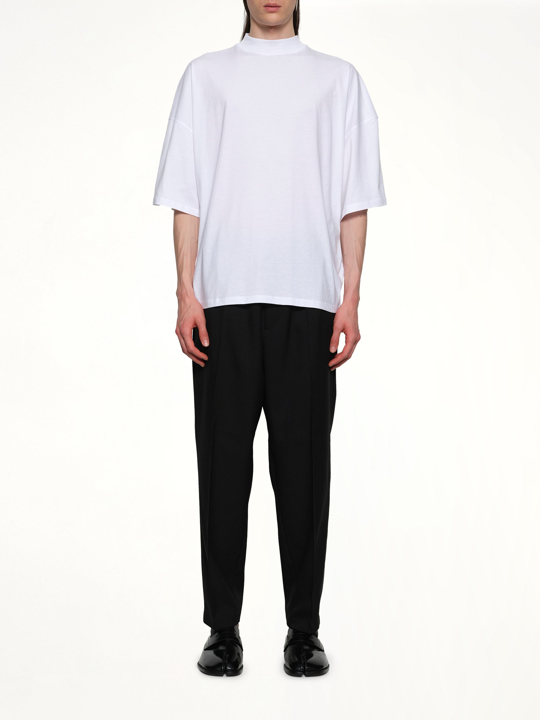 Mock Neck T-Shirt in White