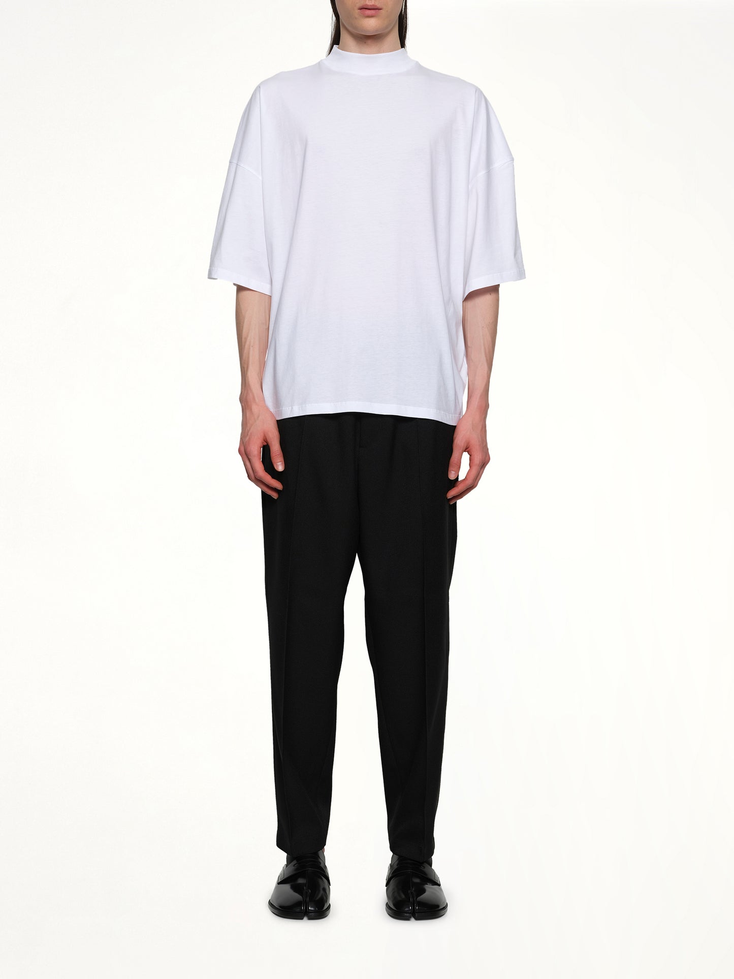 Mock Neck T-Shirt in White