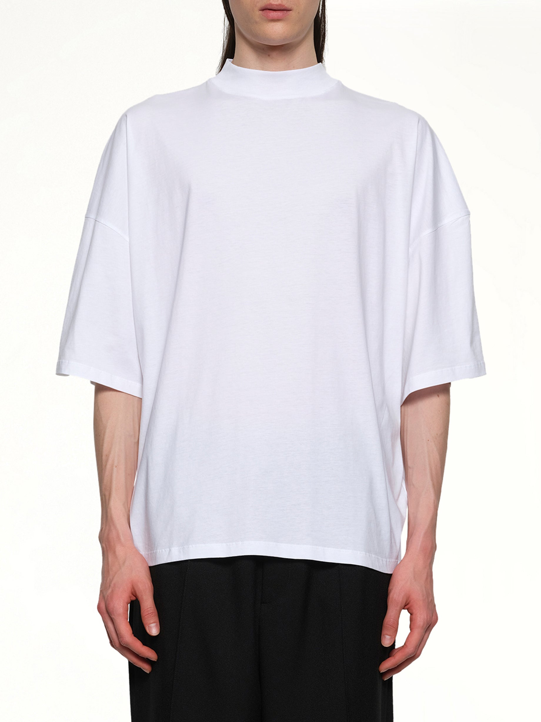 Mock Neck T-Shirt in White