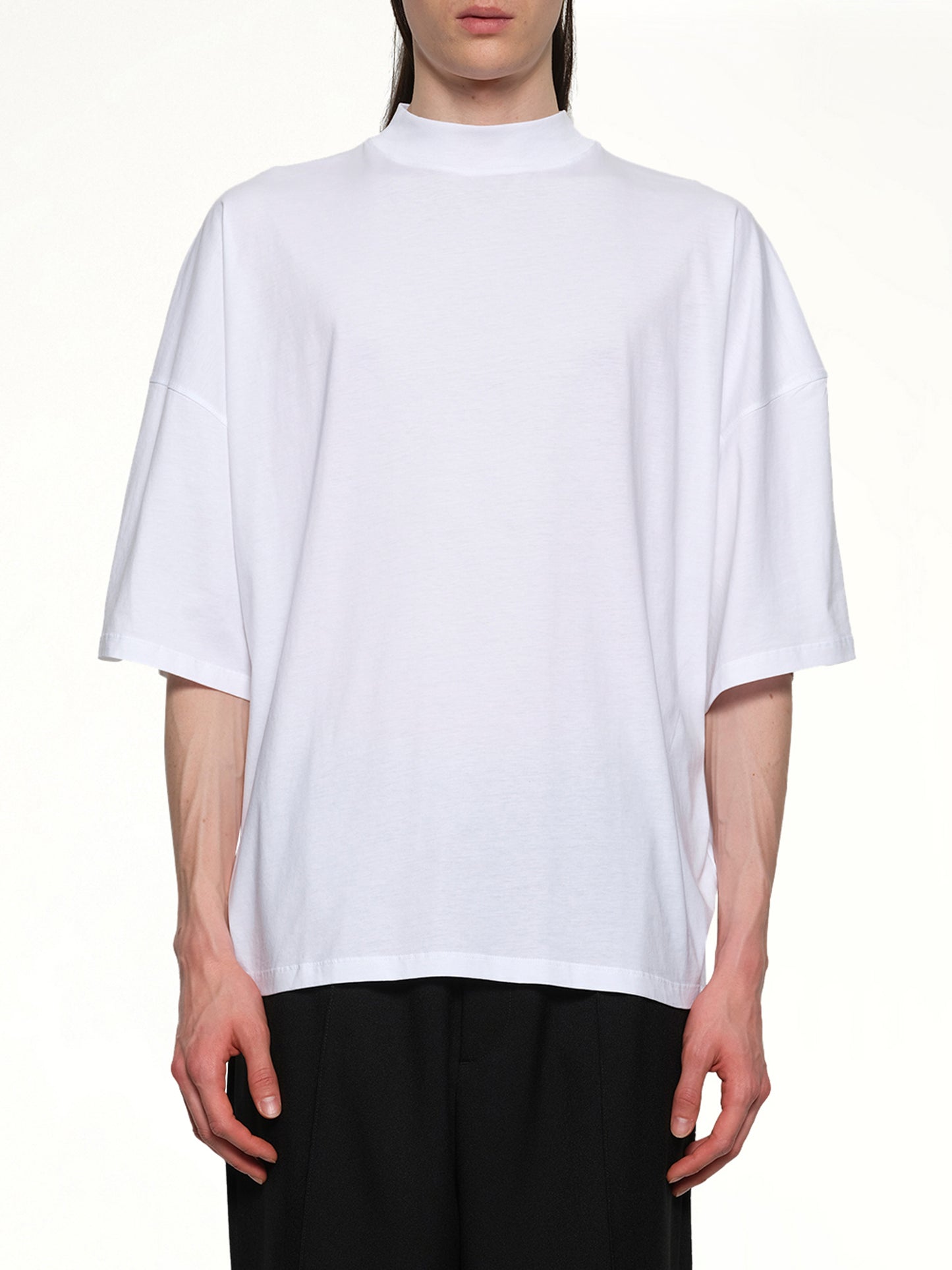 Mock Neck T-Shirt in White