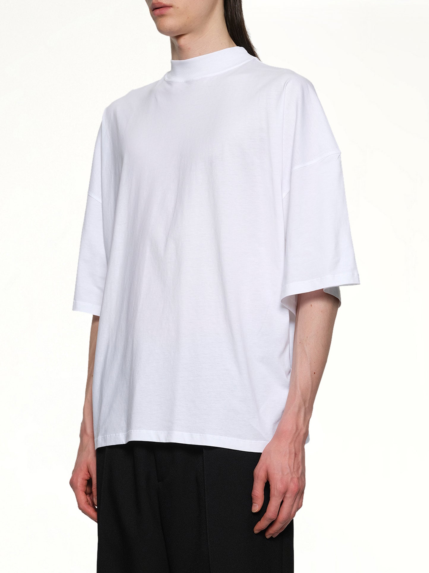 Mock Neck T-Shirt in White