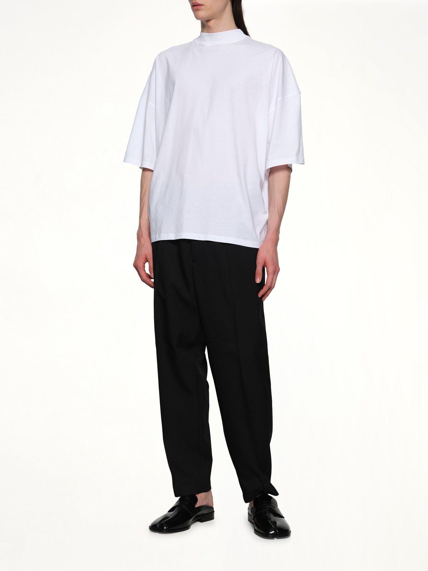 Mock Neck T-Shirt in White