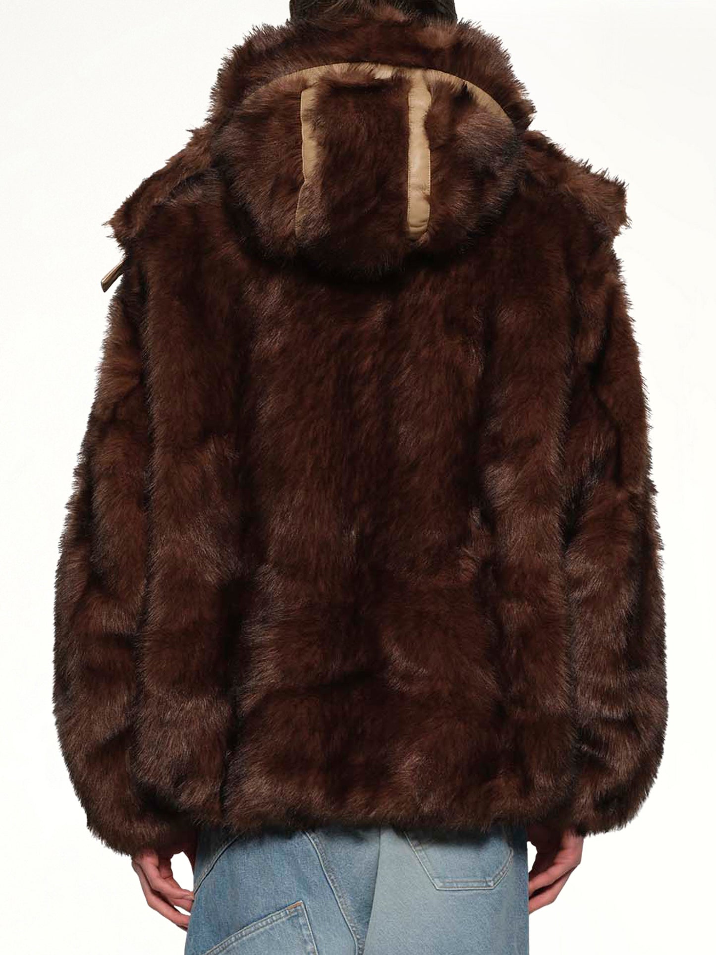 Fur Hoodie in Brown