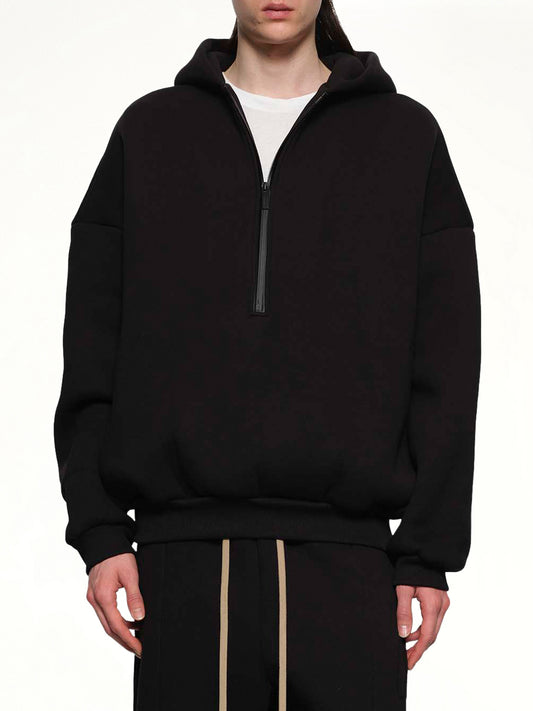 Athletic Halfzip Hoodie in Black
