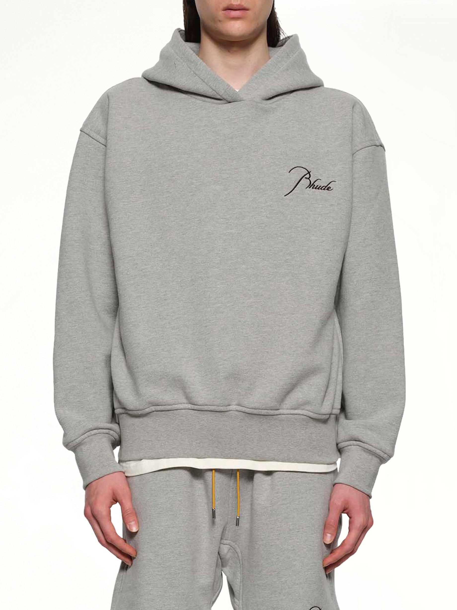 Classique Side Zip Pullover Hoodie in Heather Grey/Black