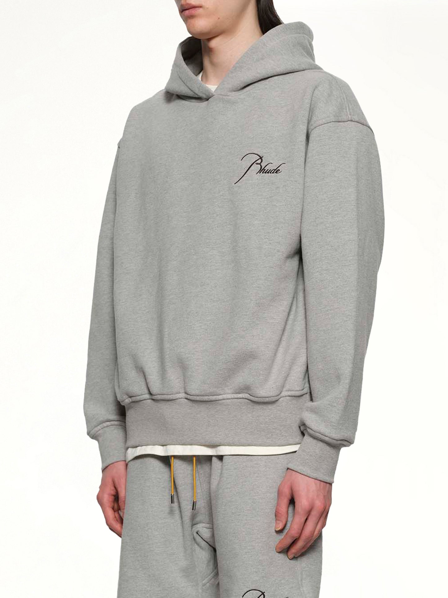 Classique Side Zip Pullover Hoodie in Heather Grey/Black