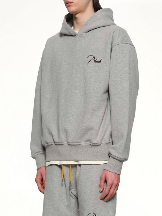Classique Side Zip Pullover Hoodie in Heather Grey/Black