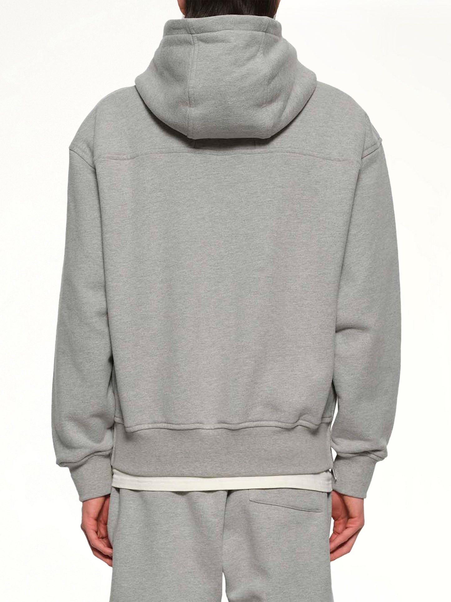 Classique Side Zip Pullover Hoodie in Heather Grey/Black