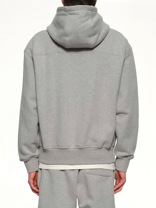 Classique Side Zip Pullover Hoodie in Heather Grey/Black