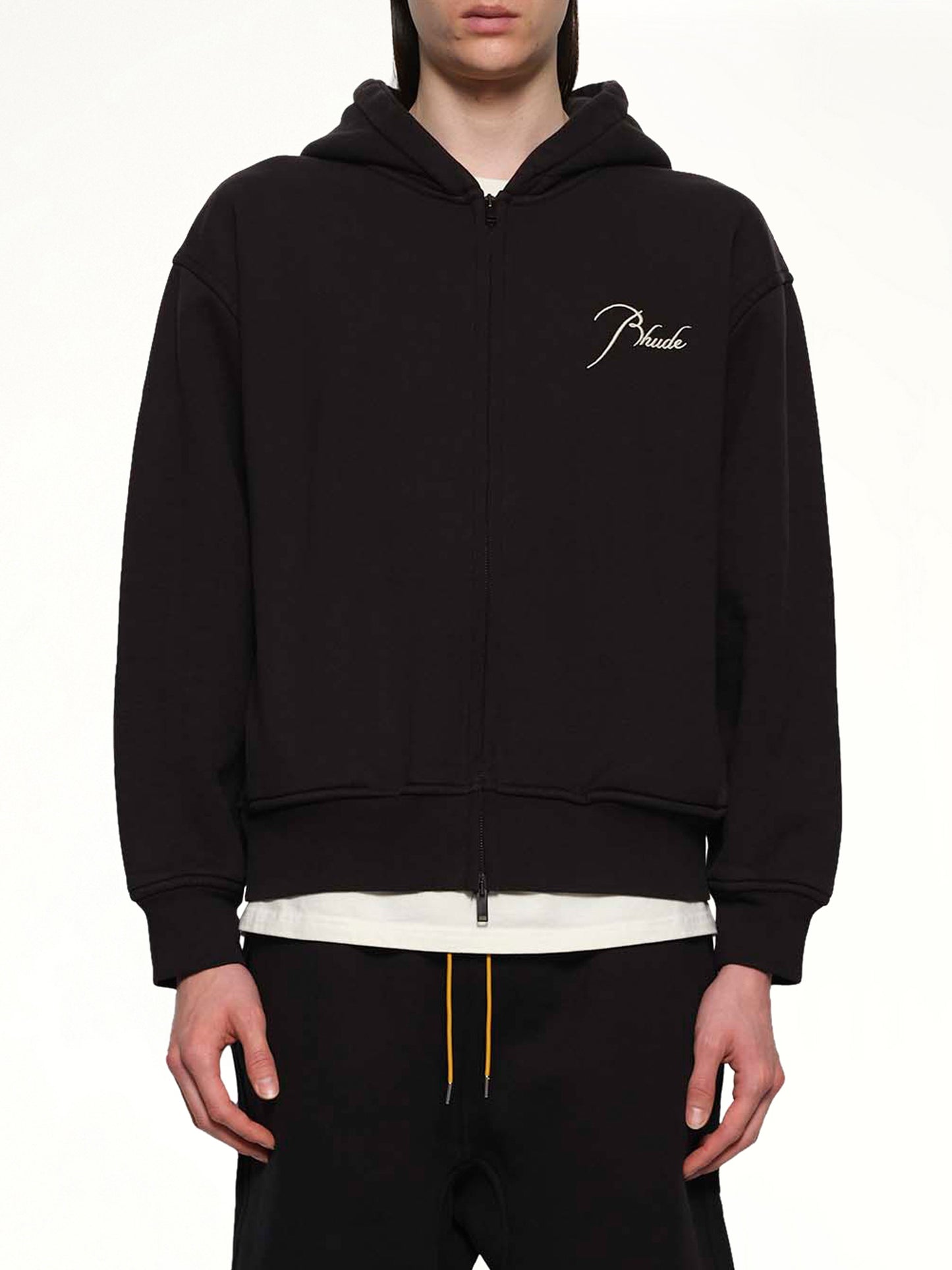Classique Zip Up Hoodie in Black/White