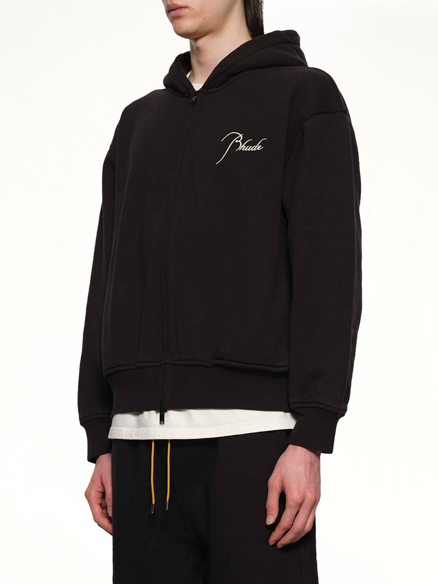 Classique Zip Up Hoodie in Black/White