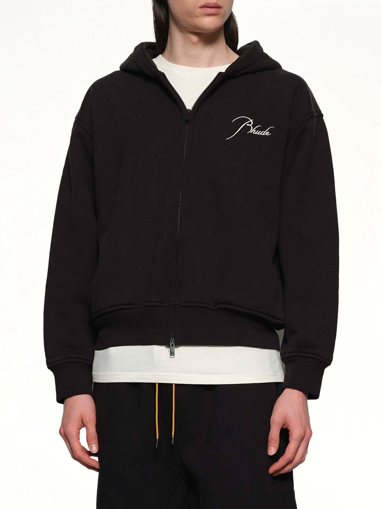 Classique Zip Up Hoodie in Black/White