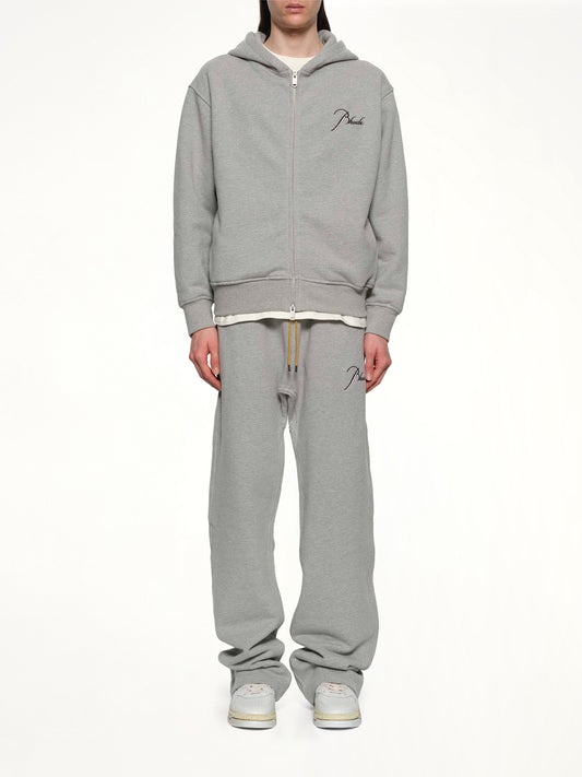 Classique Zip Up Hoodie in Heather Grey/Black