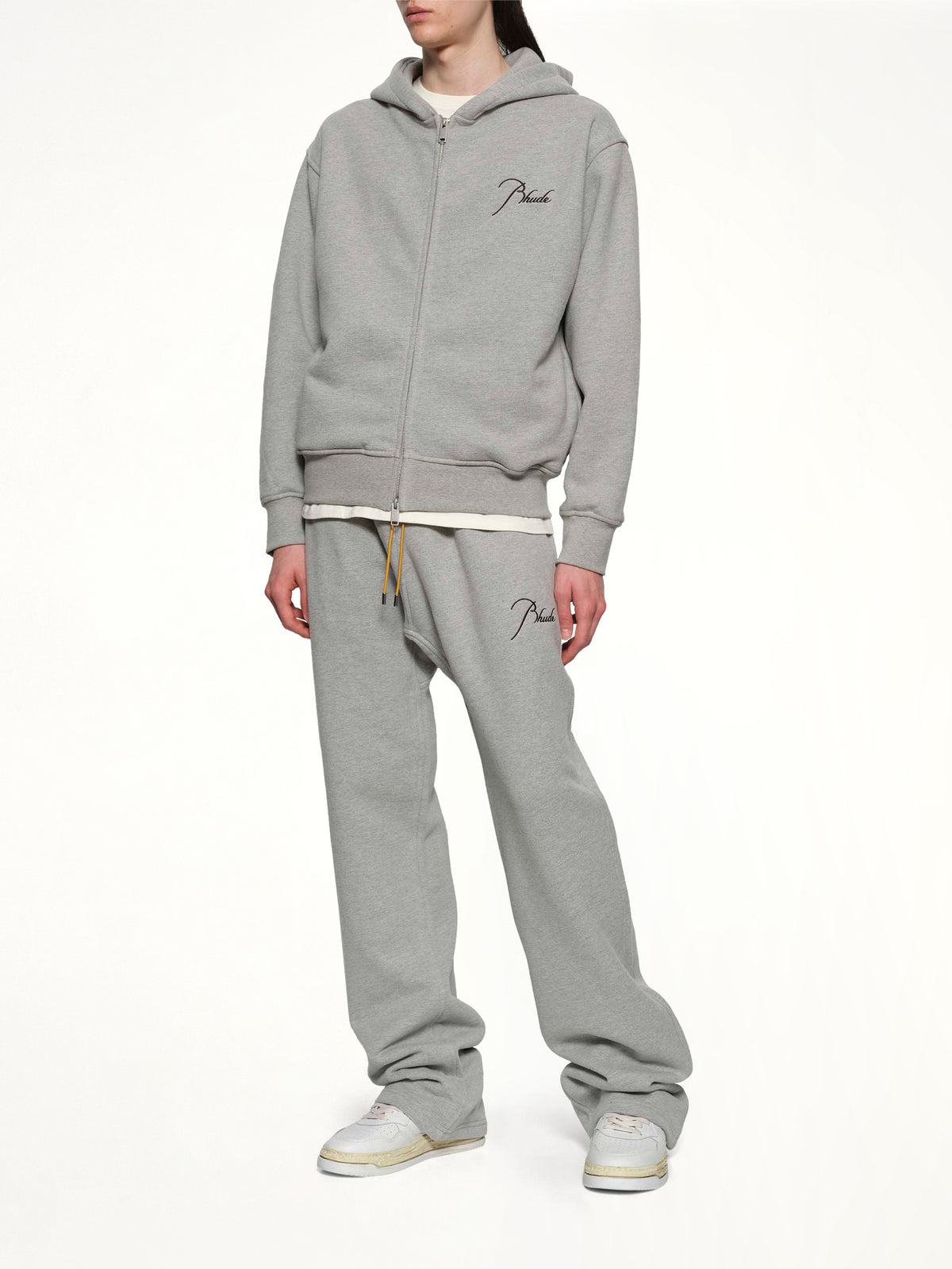 Classique Zip Up Hoodie in Heather Grey/Black